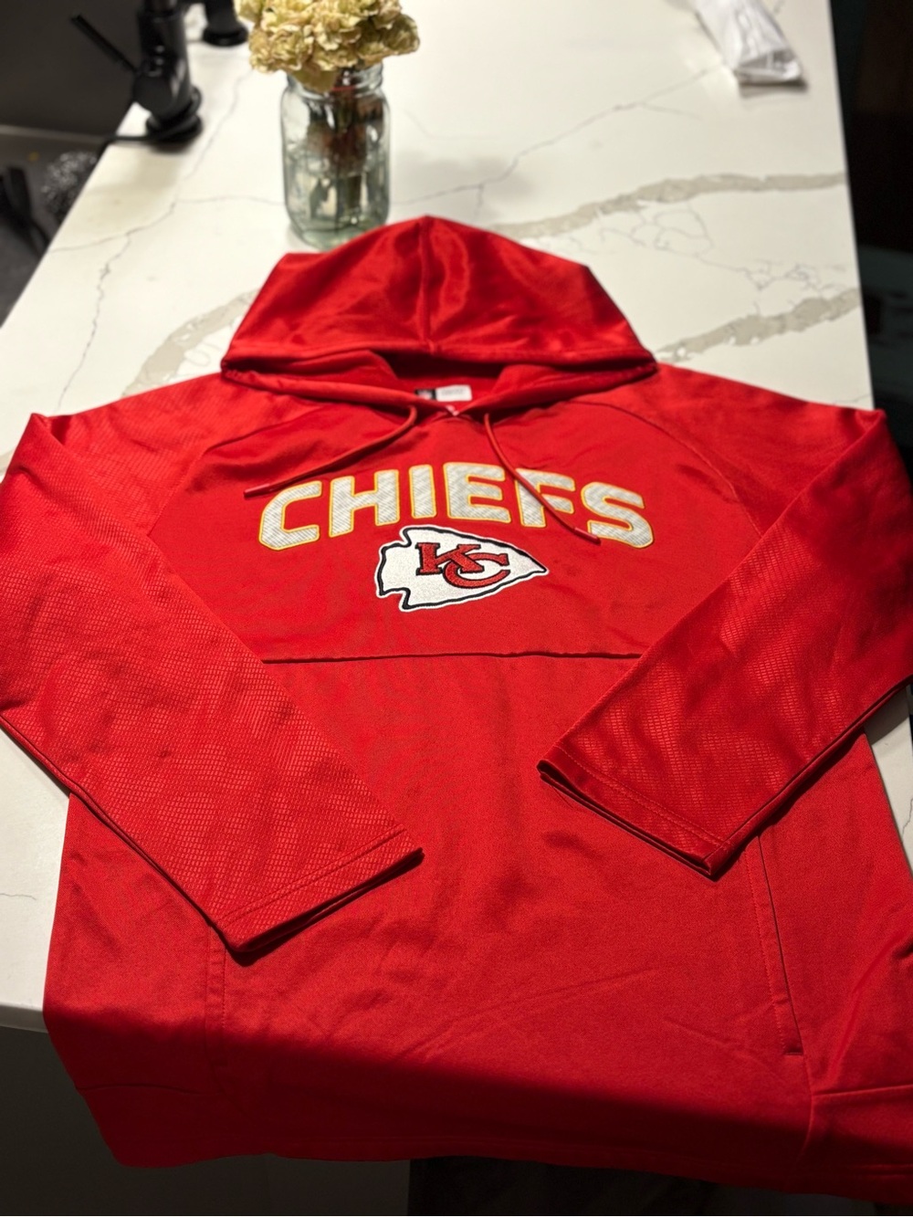 Kansas Chiefs - NFL Red Pullover Hoodie with Team Patch